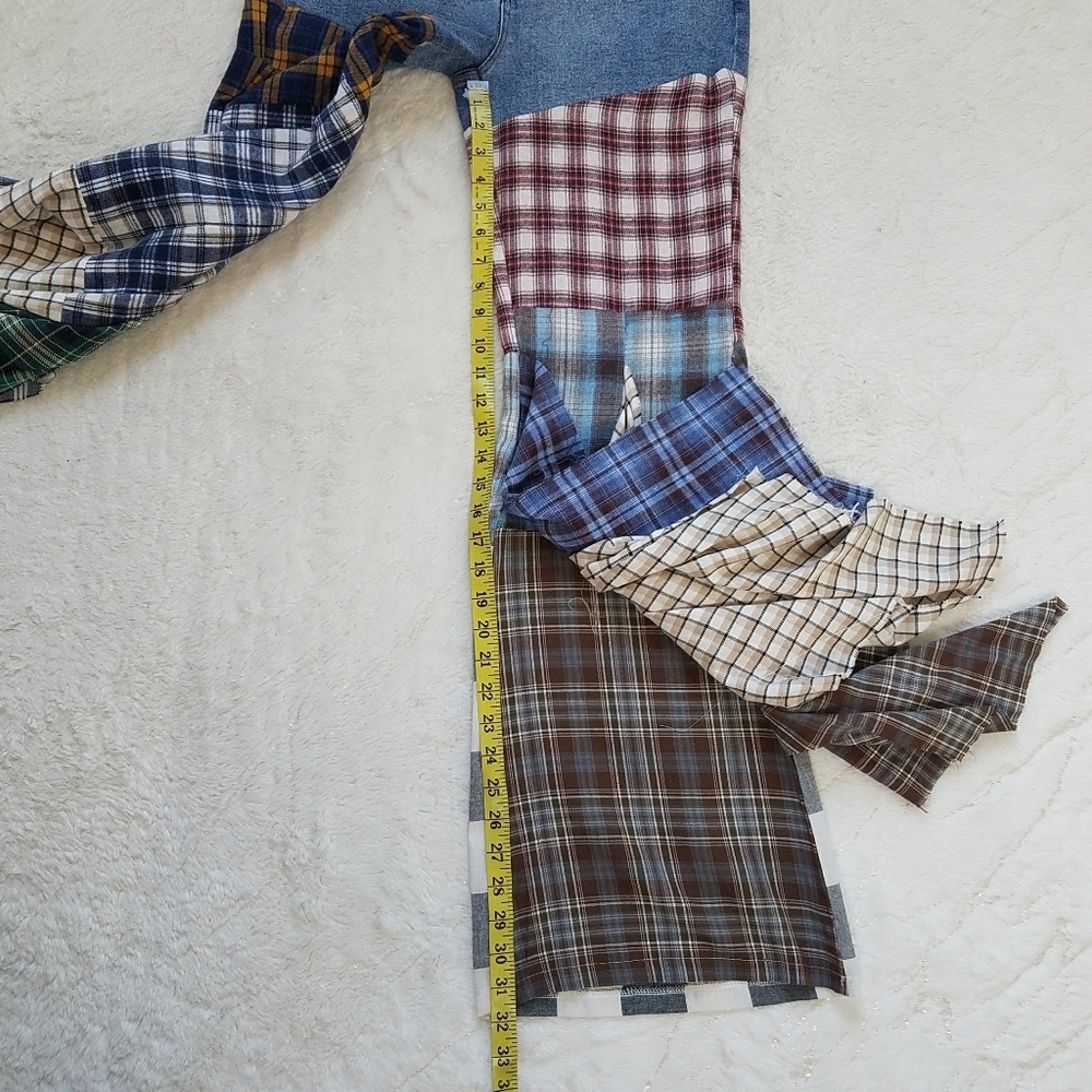 Rehab Lab Patchwork Flare Jeans - Picture 7 of 14